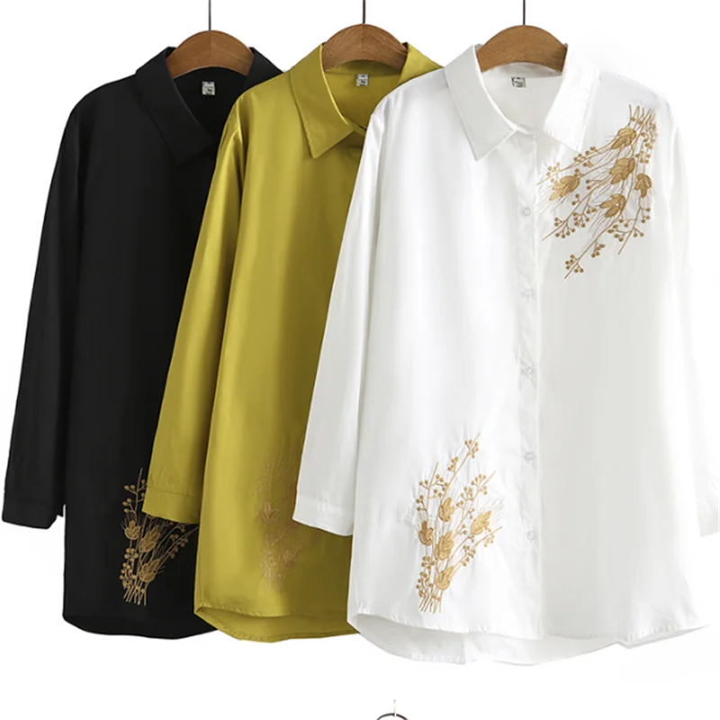 Красивая Женская рубашка большого размера для женщин на весну 2023 облегающая