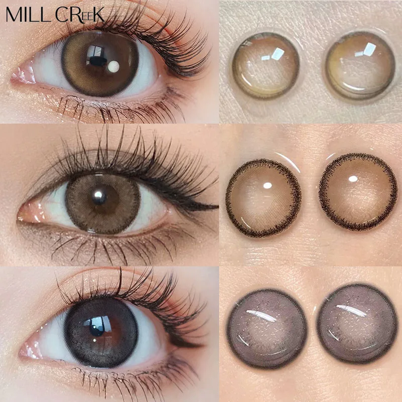 Contact Lenses For Eyes Strength Makeup Lens with degree Grey Brown Purple Colored Lenses 2pcs Yearly Color Lens Eyes Wholesale