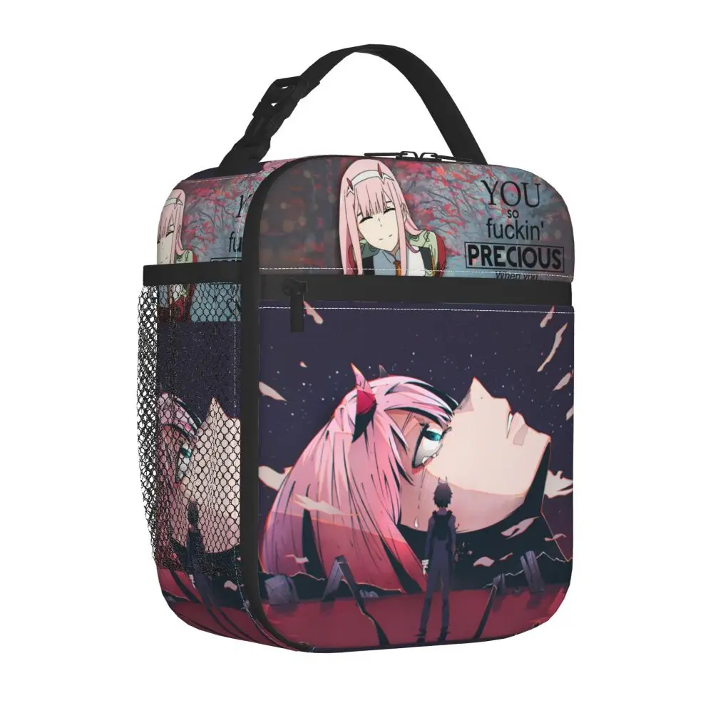 

Darling In The FranXX Insulated Lunch Tote Bag Zero Two Food Box Portable Thermal Cooler Lunch Box School