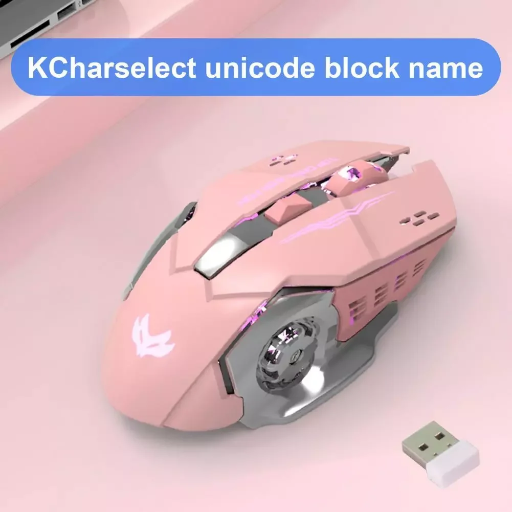 

T2 Wireless Mouse Mute Rechargeable LED 2.4GHz USB Optical Gaming Mice for Laptop PC Computer