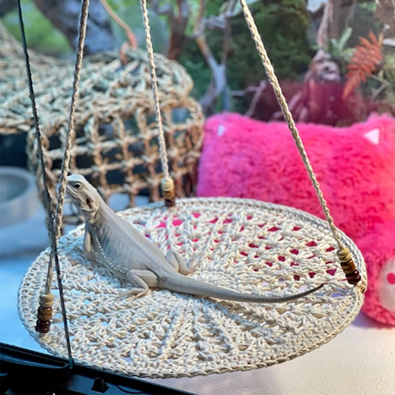 Гамаки для рептилий качели кровать милая ящерица игрушки круглые шезлонги