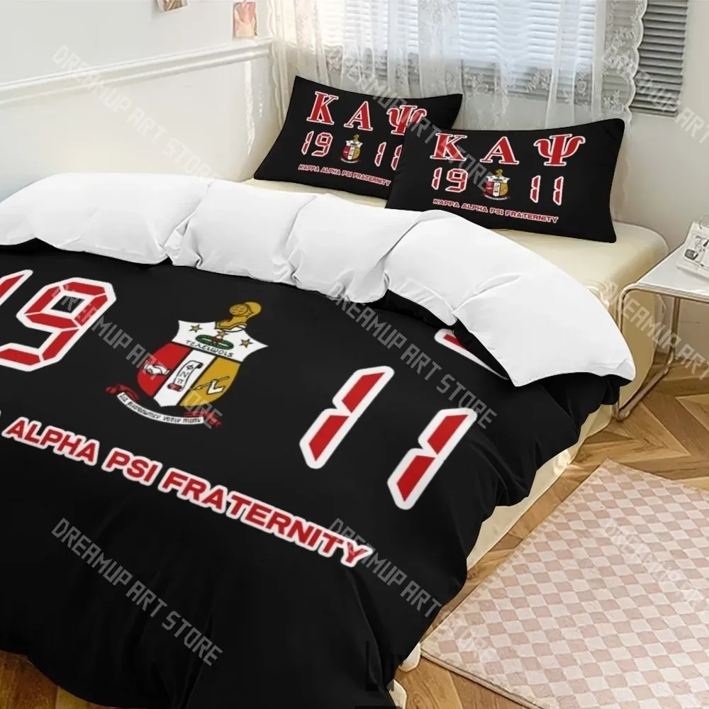 Фото Комплект постельного белья Kappa Fraternity Alpha Psi KAP с 3D-печатью, 2026 год, размеры Twin, Queen, King, Full, пододеяльник, наволочки, для мальчиков, девочек, взрослых №2