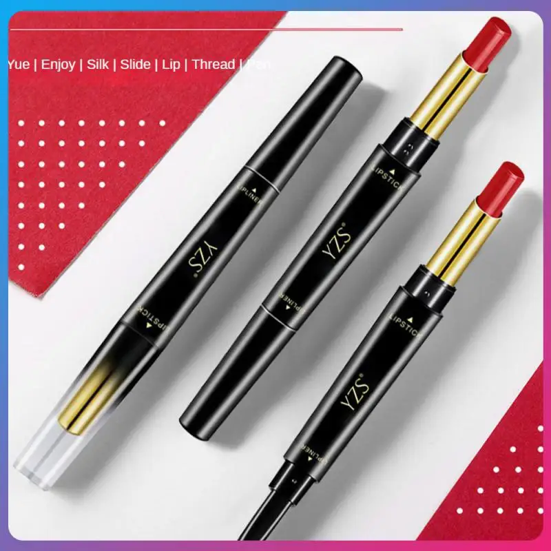 

Red Lip Tint 8 Color Double Head Lipstick Lipliner Pen 2 In 1 Lip Contouring Lipgloss Lips Makeup Lip Liner Pencil Non-stick Cup