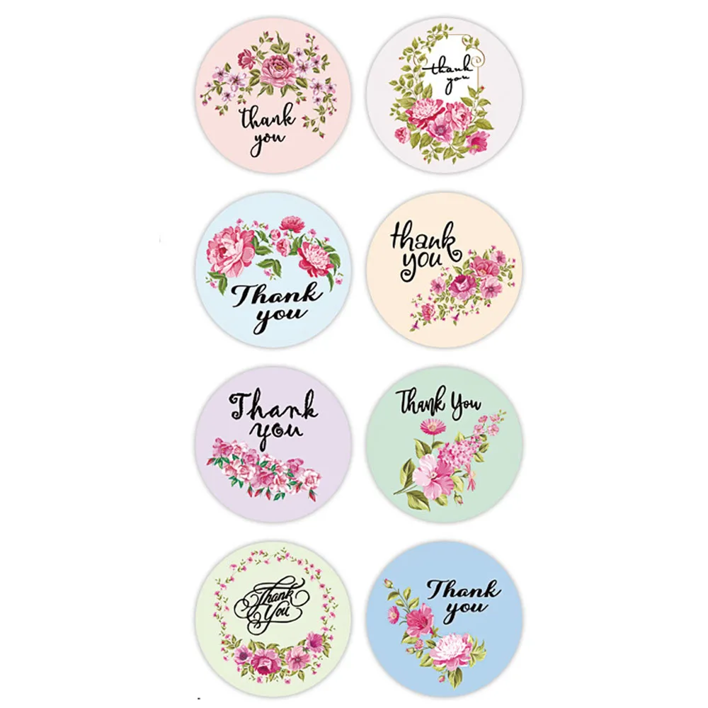 50-500 шт. декоративные наклейки Цветы и спасибо