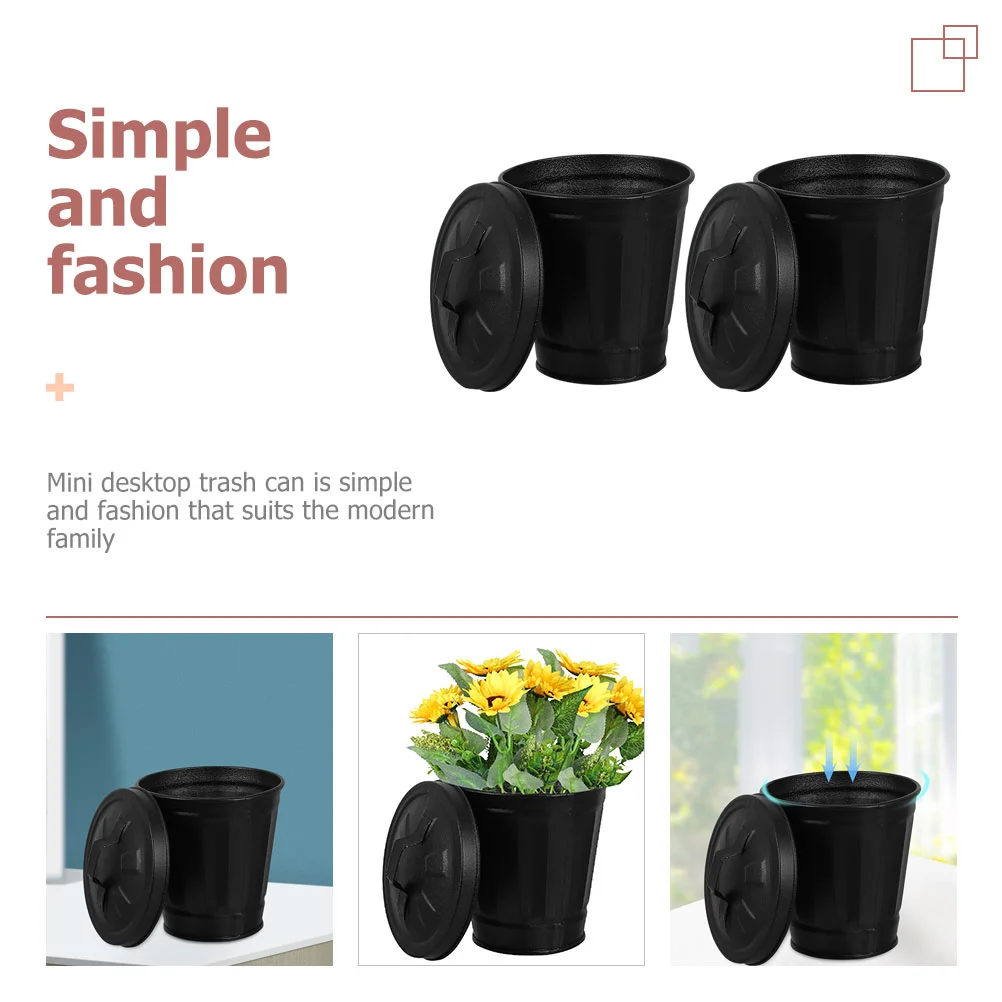 2 шт. мини корзина для мусора с крышкой |
