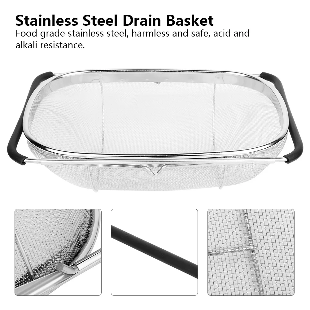 Складная корзина для слива кухонной раковины из нержавеющей стали мытья и