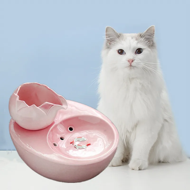 

USB Drinker For Cats Ceramic Cat Water Fountain Indoor Decor Dogs Drinking Bowl Automatic Pet Waterer Dispenser Dog Feeder Bowls
