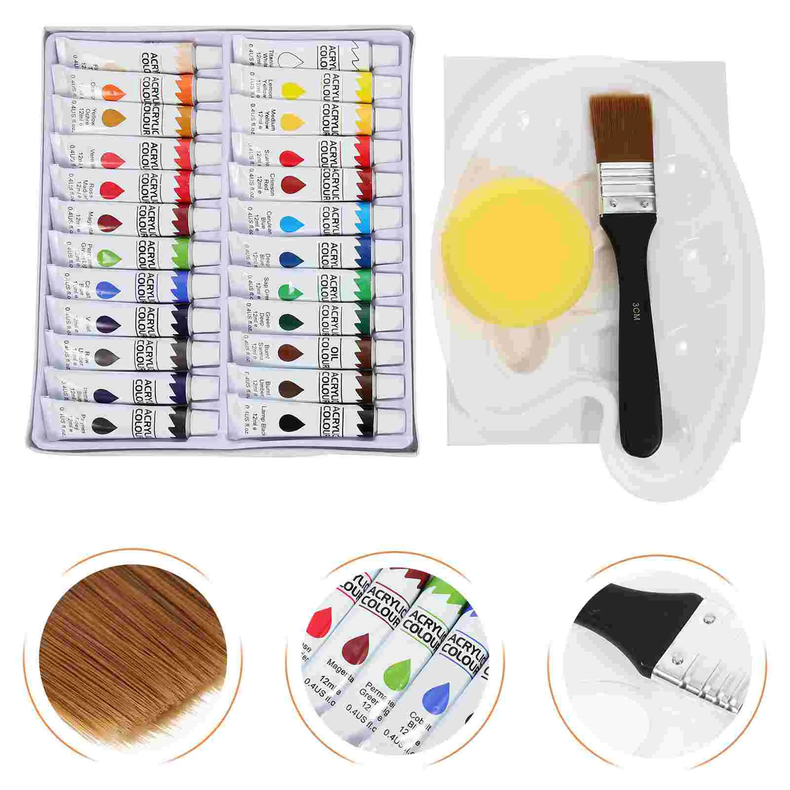 

Painting Watercolorset Acrilic Kit Pigment Graffiti Artist Canvas Acrylic Diy Tools Children Adults Sponge Supplies Colors