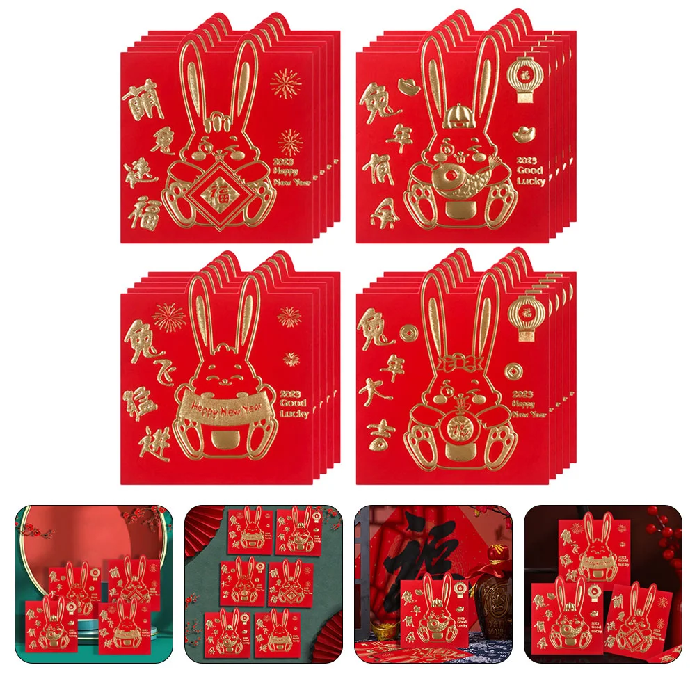 

Red Year Packet Rabbit Money Festival Envelope Spring Bag Zodiac The Envelopespackets 2023 Luck New Poucheshong Bao Cartoon Gift