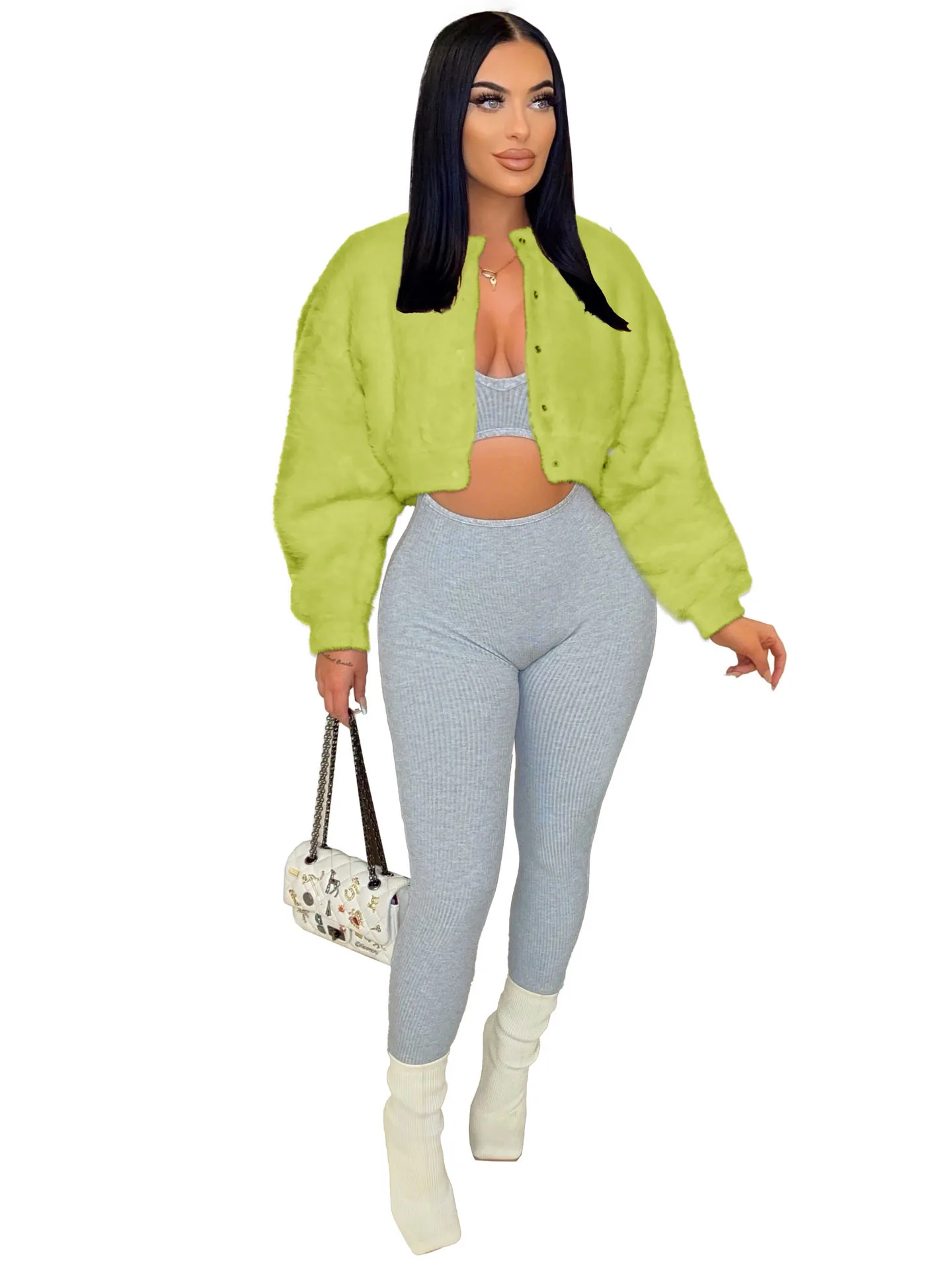 

Короткие пальто и куртки, одежда для ночного клуба, Женская куртка на пуговицах для вечевечерние, искусственная зимняя сексуальная шуба из ...