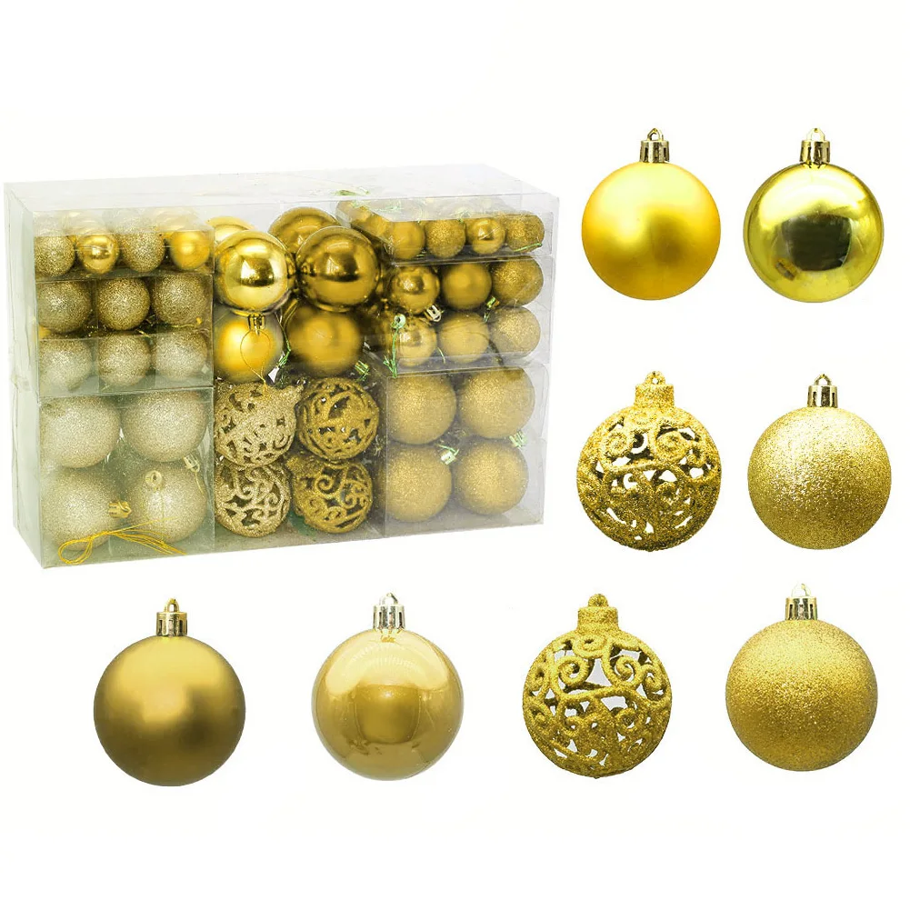 

100pcs Shatterproof Christmas Tree Ornaments Set Home Party Mini Multifunction Hanging Decorative Balls DIY Festival Wedding