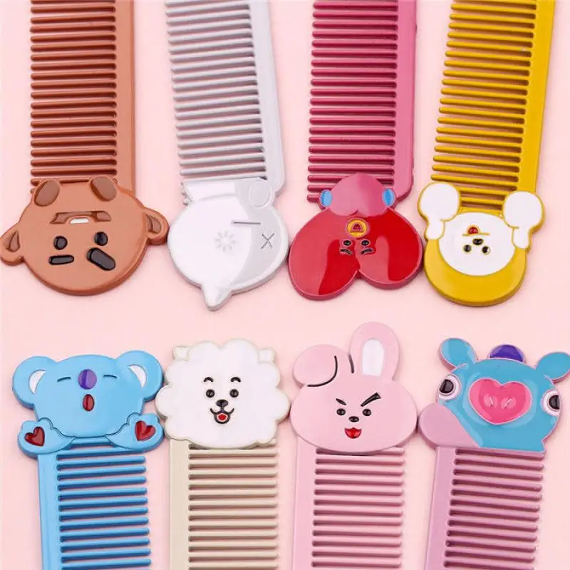 

Kpop Boys Kawaii Bt21 Bangtan Boys Girls металлическая мини-Расческа Аниме периферийные устройства девчачье сердце животное портативный гребень веер памятн...