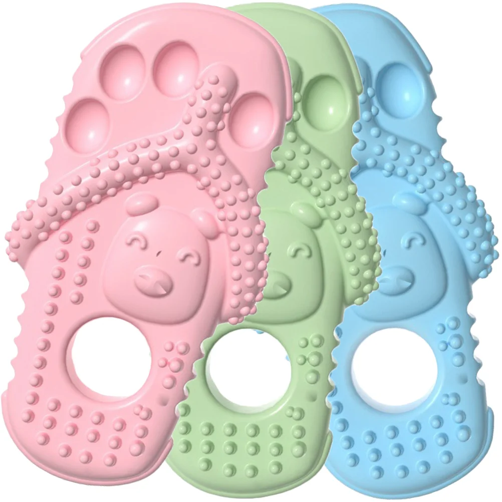 

3Pcs Portable Puppy Molar Plaything Dental Protection Toy Slipper Shaped Chewing Toy Pet Supply