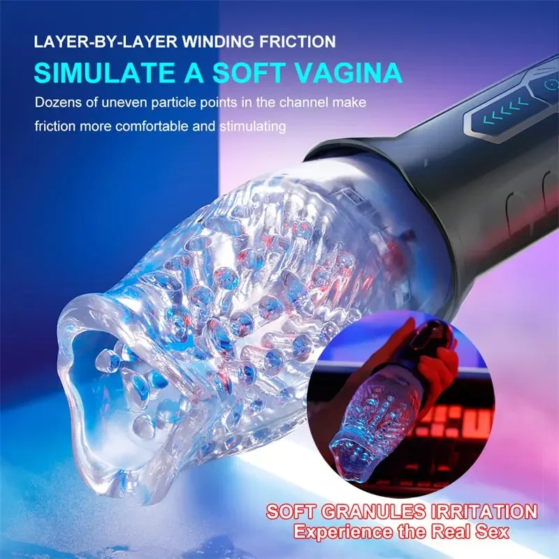 Penies 18 прозрачный электрический мастурбатор для мужчин влагалище 10 режимов