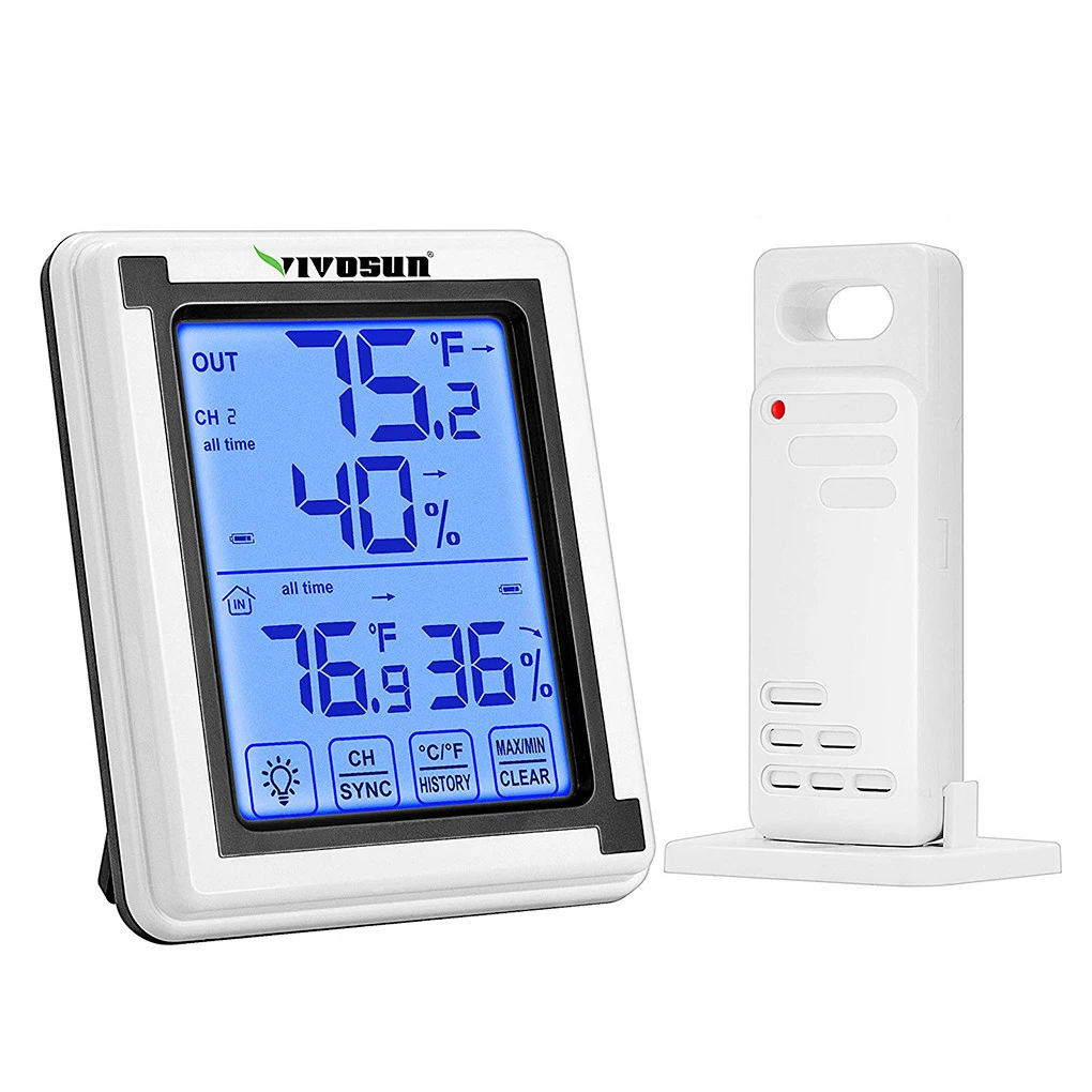 

Digital Table Clock Temperature Humidity Display Alarm Clock LCD Thermometer Hygrometer, 1-drag-2