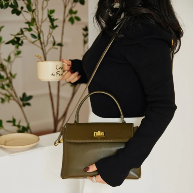 Женская сумка из натуральной яловой кожи высококачественная брендовая нишевая