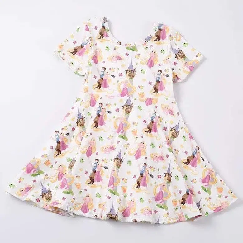 

Летнее платье принцессы с коротким рукавом, детская одежда, вечернее платье для маленьких девочек, одежда, красивое платье из бутика, оптова...