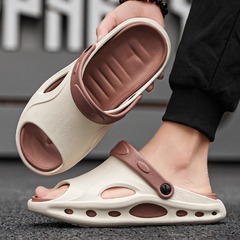 Сандалии мужские из натуральной кожи повседневная Уличная обувь пляжные туфли