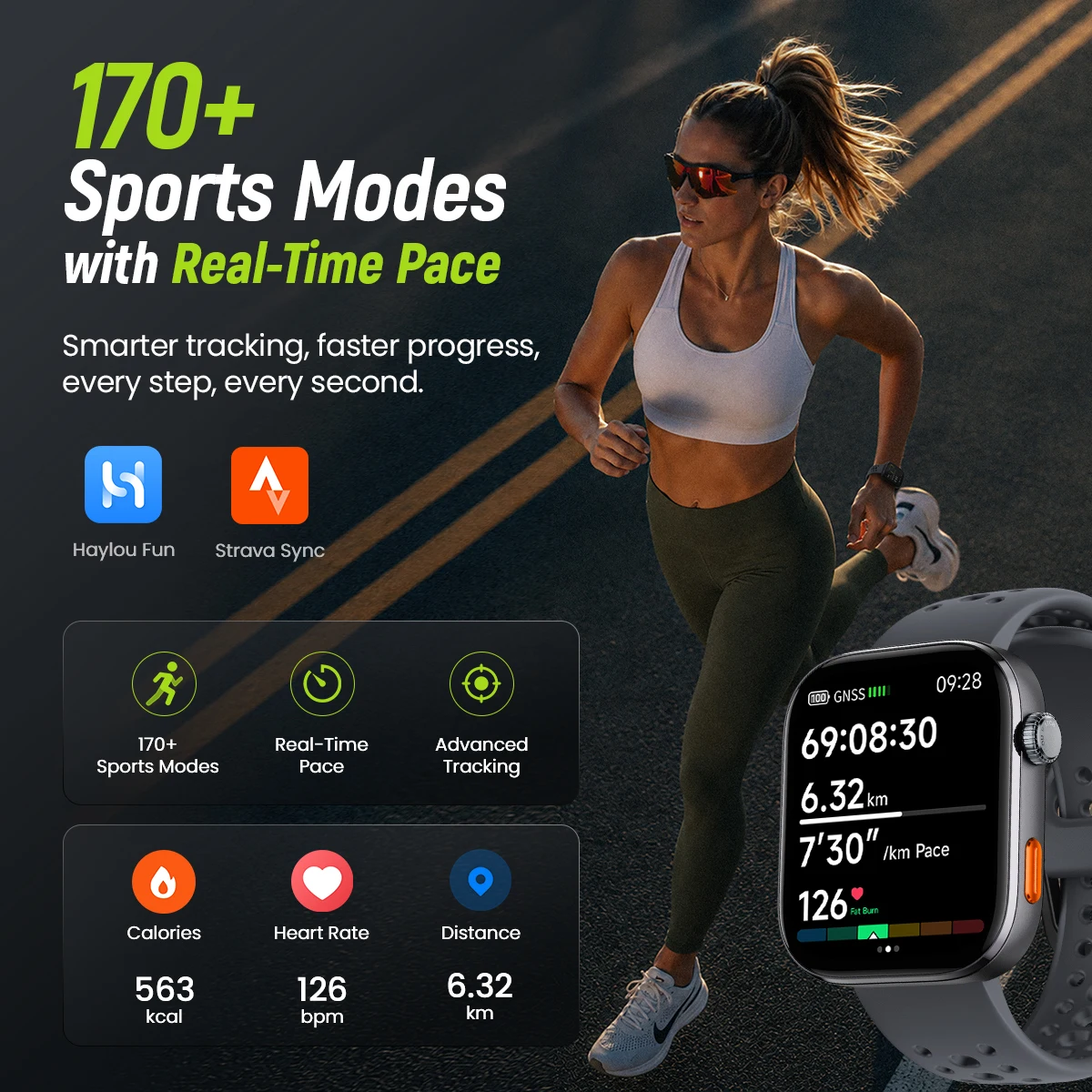 Фото Умные часы HAYLOU Watch Hyper с AMOLED-дисплеем 1.97 дюйма, поддержкой двухдиапазонного GPS, компасом, офлайн-картами, функцией ответа на сообщения, водонепроницаемостью 5ATM. №4