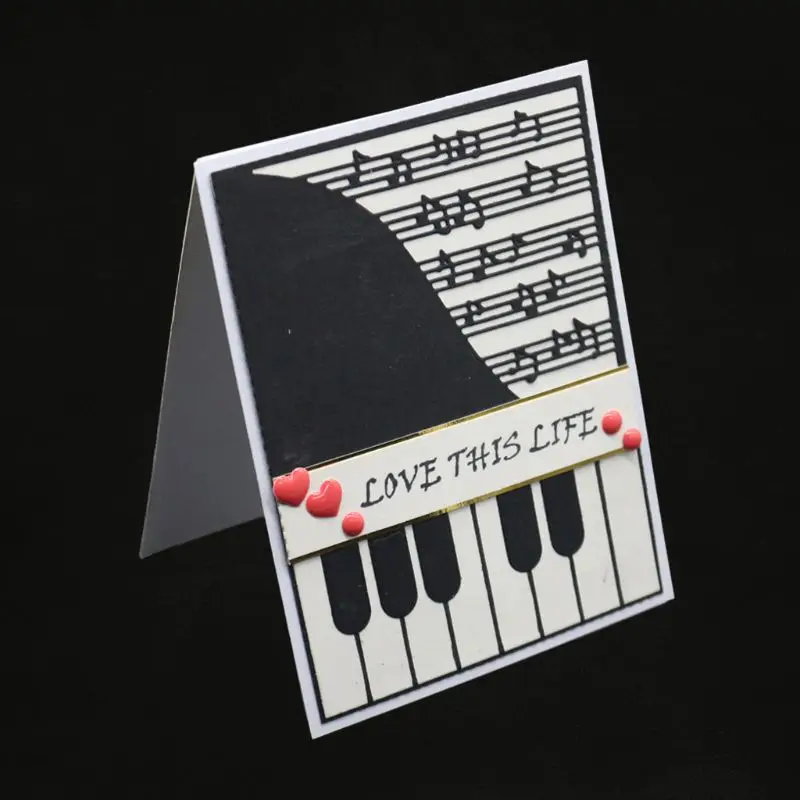 Фортепианный металлический штамп для резки трафарет DIY Скрапбукинг альбом