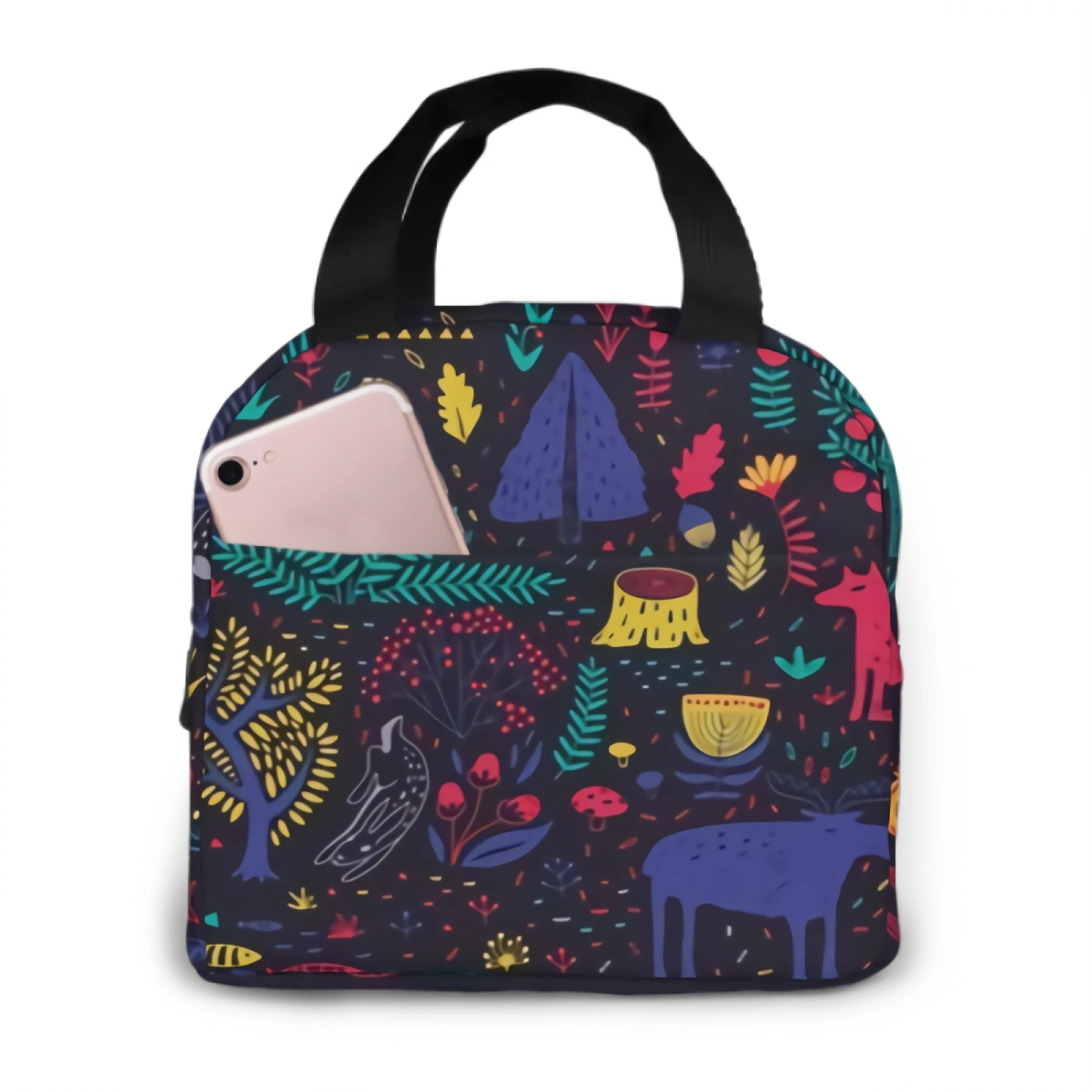 

Nature ElementsLunch Bags for Women with Adjustable Shoulder Strap Reusable Zipper Cooler Tote Bag for Work,Picnic,Camping
