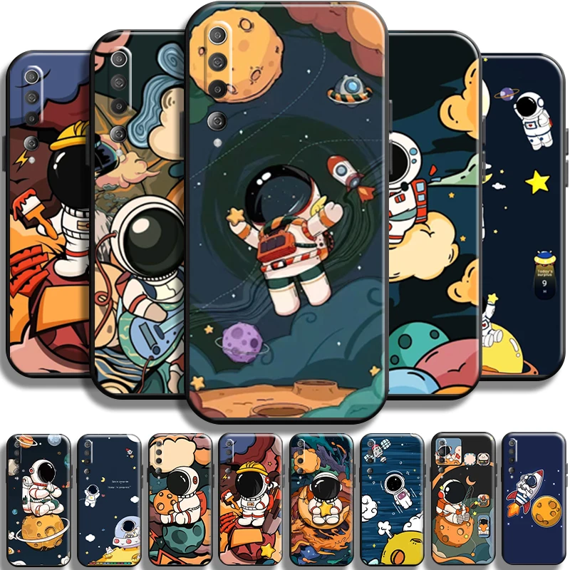 

Cute Astronaut Space Station For Xiaomi Mi 10 10s Mi 10 PRO Mi 10 Lite Phone Case Liquid Silicon Shockproof Cases Carcasa Funda
