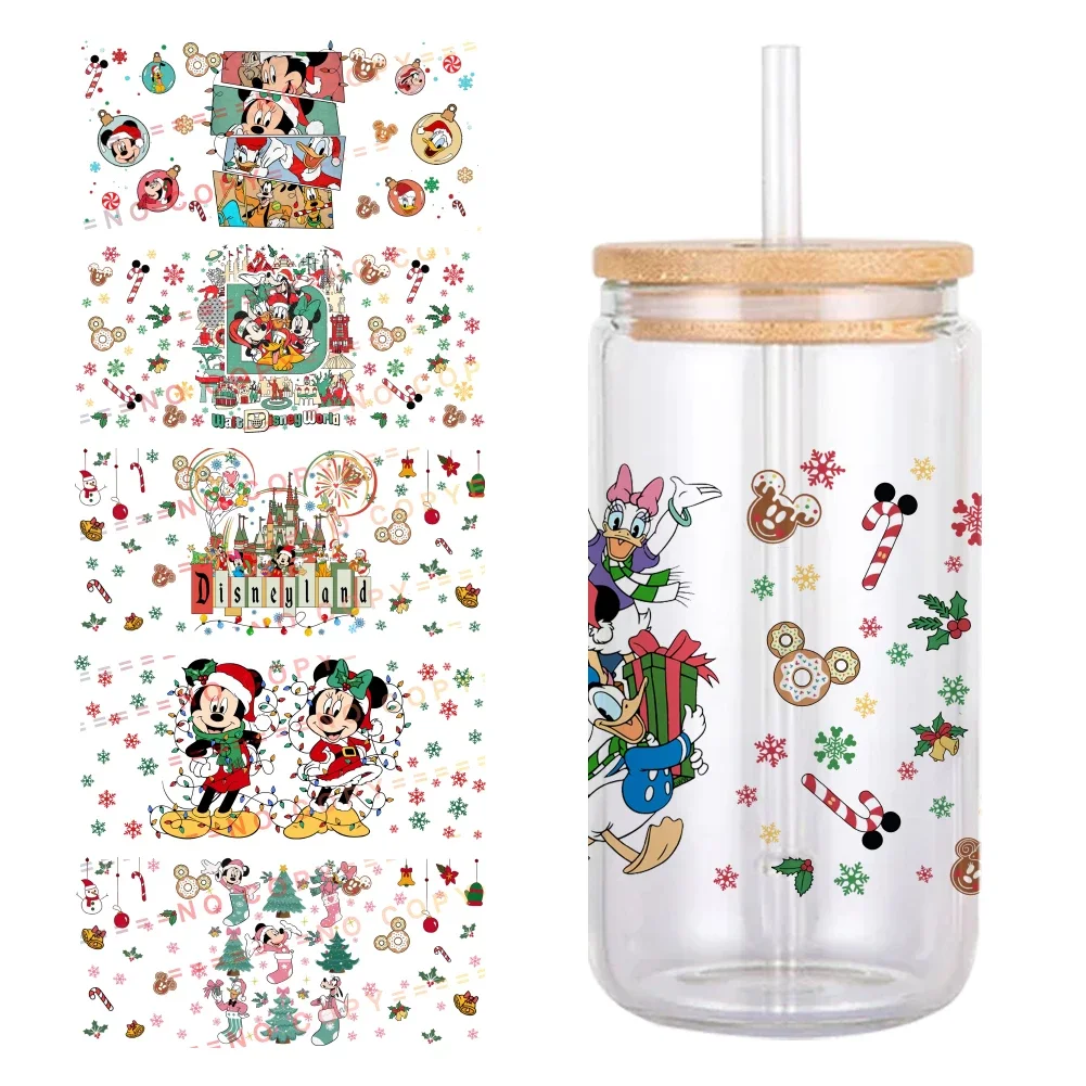 Disney мультфильм Печатный УФ DTF печатная оберточная наклейка для стакана стекло