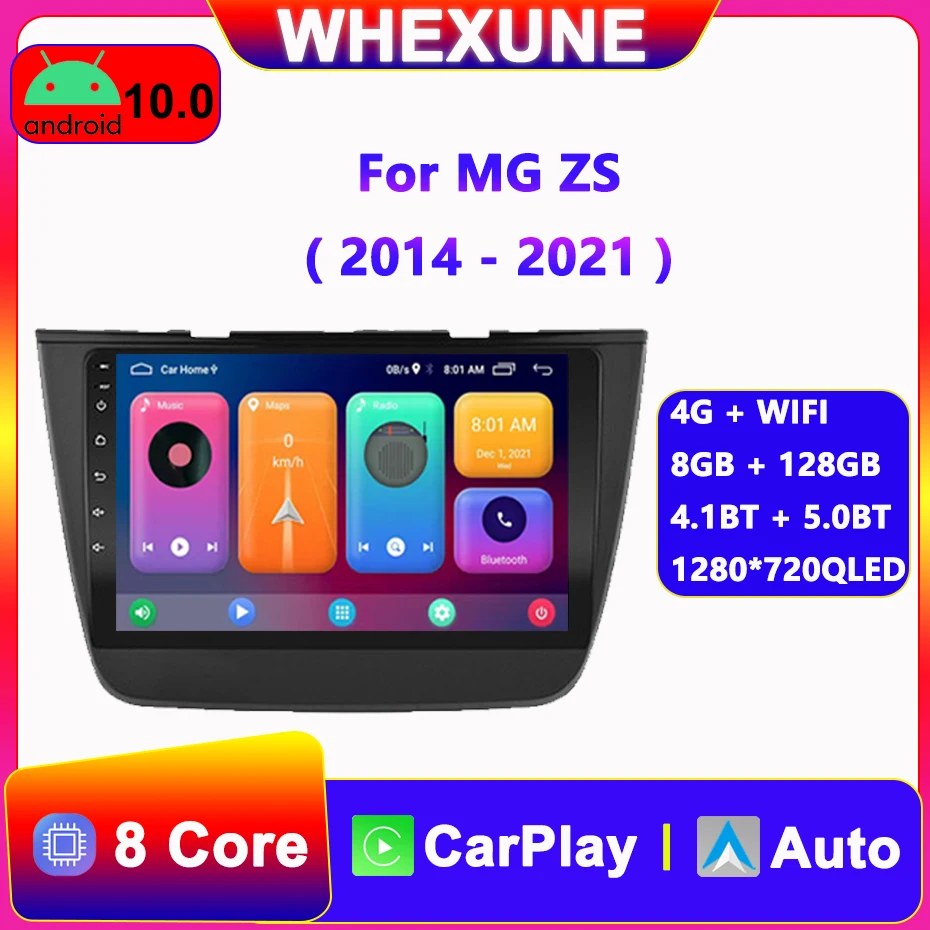

Автомагнитола, мультимедийный видеоплеер, навигация GPS, Android 10, Wi-Fi, беспроводная стереосистема Carplay 2Din для MG ZS 2014, 2015, 2016, 2017-2021