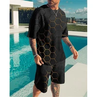 beach casual mens summer suit oversized t shirt shorts 2 piece sportswear high street fashion male clothes tracksuit set men