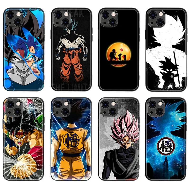 Anime Dragon Ball Tempered Glass Case for iphone 14 13 12 Mini 11 X Xs Pro Max 8 7 6 6S Plus Son Goku Vegetaiv Shockproof Coque