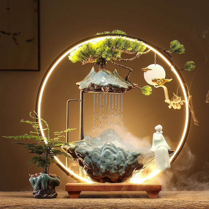 

Flowing Water Ornaments Circulating Water Creative Office Tea Desktop Living Room Decorations Fortune Decoration Home Opening