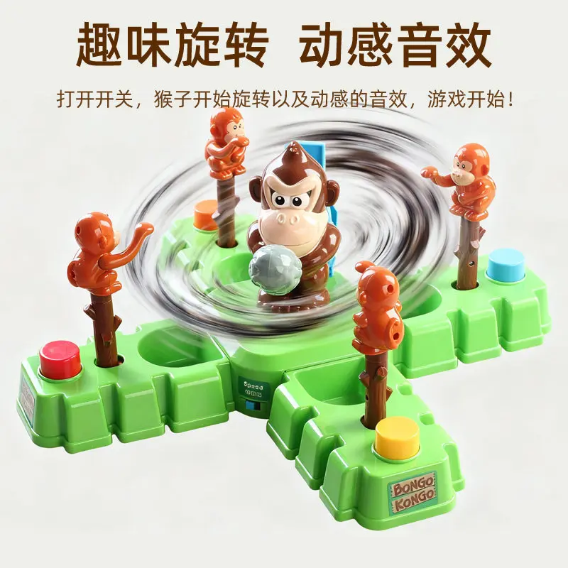 Фото Настольная игра Bongo Konko Monkey Treasure Battle: интерактивная развивающая игрушка для родителей и детей, для семейных вечеринок, соревнований между детьми и взрослыми №4