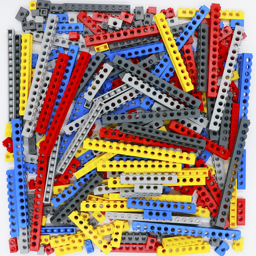 Фото 500 г/лот технический кубики MOC, строительные блоки, детали, толстые кирпичи оптом, игрушки для подъема длинных пучков, высокотехнологичные де... №1
