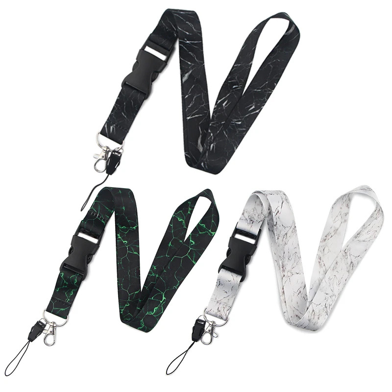 

Marble texture Neck Strap Lanyards ID badge card holder keychain Mobile Phone Strap Gift Ribbon webbing necklace decorations
