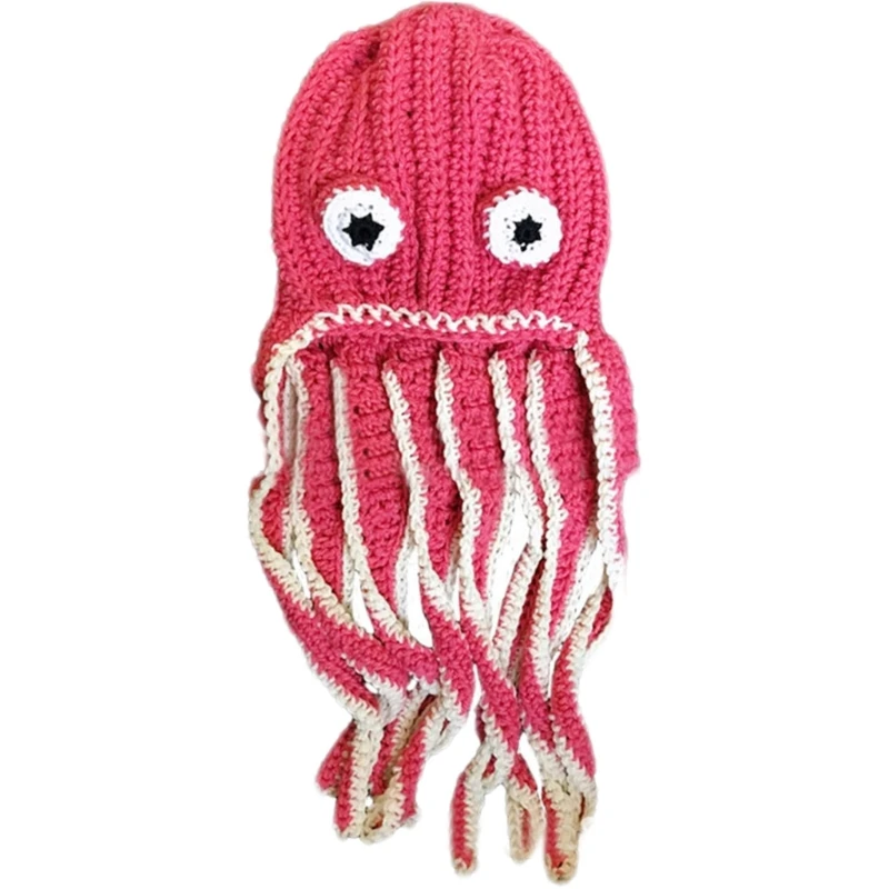 

Knitted Hat Lovely Octopus Hat Pill-Resistant Winter Headgear Beanie Caps Adult Mountain Climbing Hats Party Costume Hat