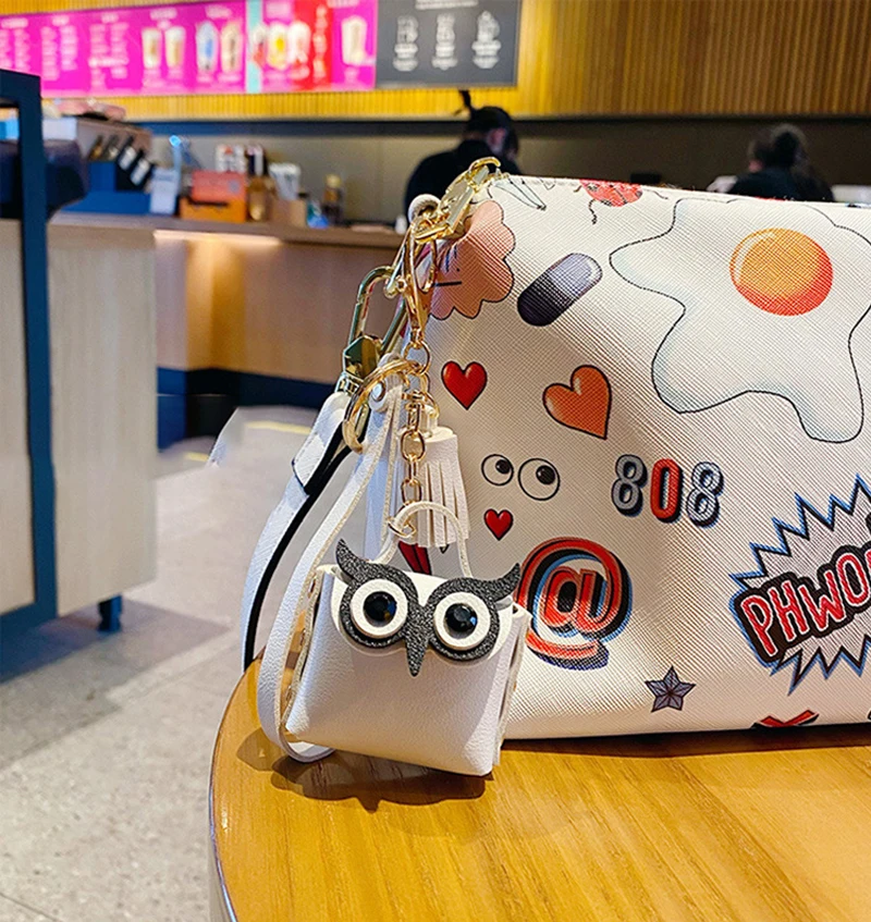 

Fashion Leather Owl Keychain Coin Purse Metal Cartoon Owl Keychains All-Match Decortoy Ornaments Juguetes Novedosos Para Niños