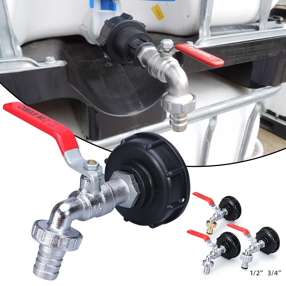 

Hardware Tools Coarse Thread IBC Tank Tap Connecter 1/2" 3/4" Water Coupling Adapter Garden Home Replacement Valve Fitting