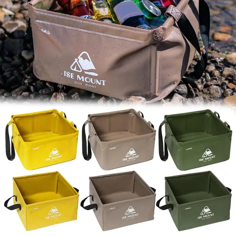 

Bucket For Fishing Promotion Folding Bucket Car Wash Outdoor Fishing Supplies Square Bathroom Kitchen Collapsible Camp Bucket