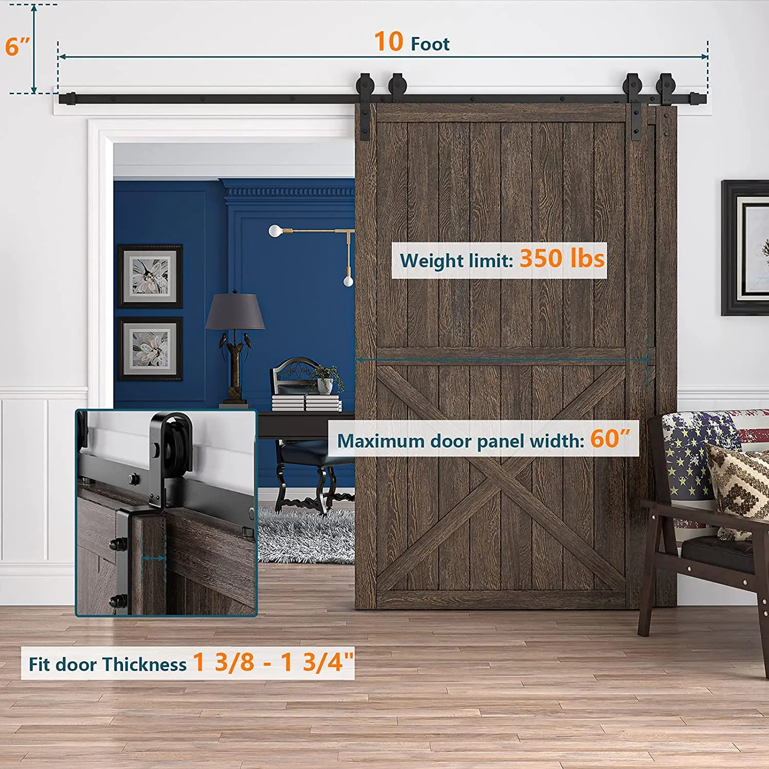 Обойма оборудование для раздвижной двери сарая роликов двойных дверей плавная