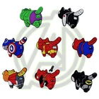 Булавки из ПВХ в виде кота Марвел, Кроксы, аксессуары, Мультяшные супер-герои, булавки из аниме, оптовая продажа, аниме для девочек, детский подарочный набор