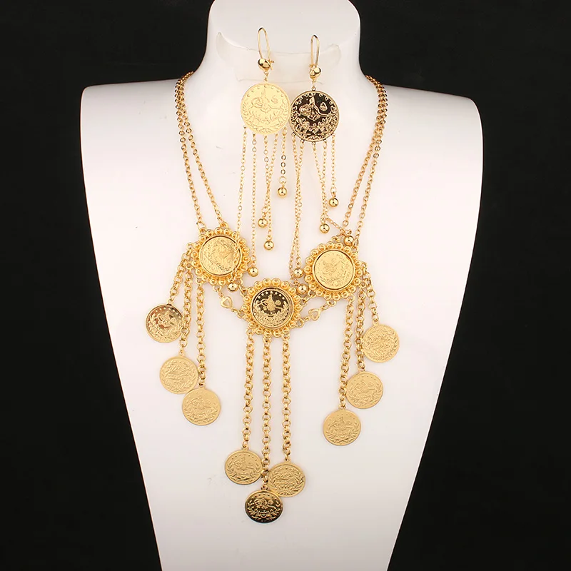 Арабский Свадебный комплект украшений длинные серьги с кисточками Женское