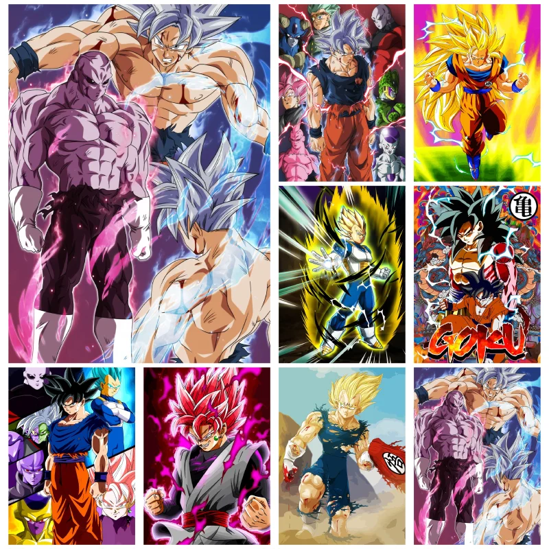 

Dragon Ball Figure Super Saiya Son Goku Paintings By Numbers DIY Adults Drawing Picture By Numbers Wall Decor 40x50cm No Frame