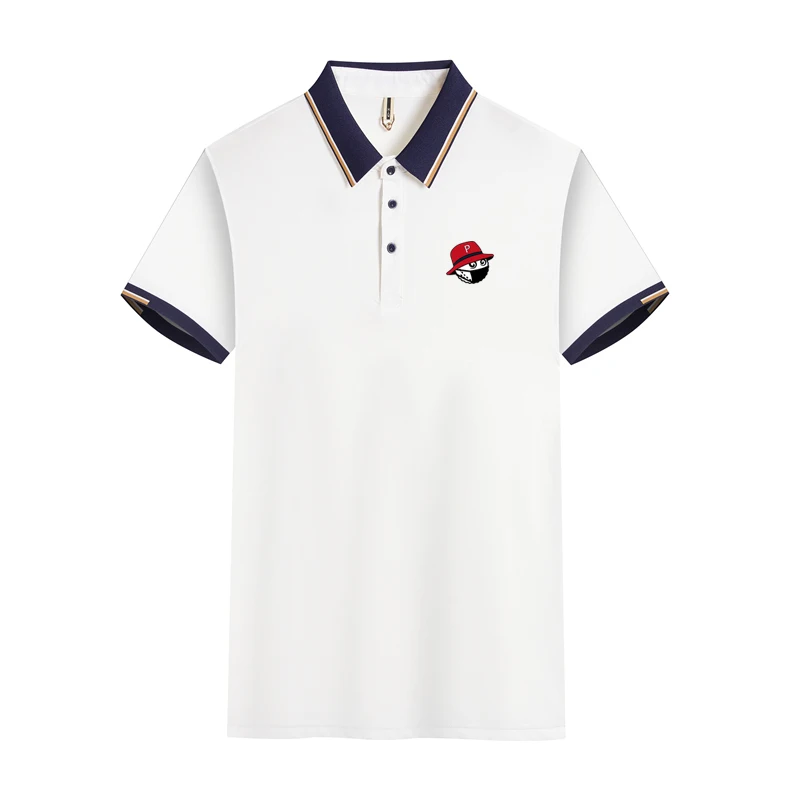 

Golf Summer Cotton Korea New Men's Shirt Quick-Drying Breathable Men's Polo Shirt Polyester/Spandex Short Sleeve Men's Polos