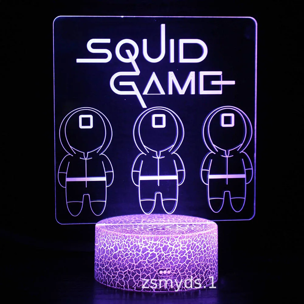 

Squid Game 3D Touch Colors LED Night Light Anime Desk Lamp Child Room Decor Cartoon Pattern Acrylic Glow Bedside Lamp