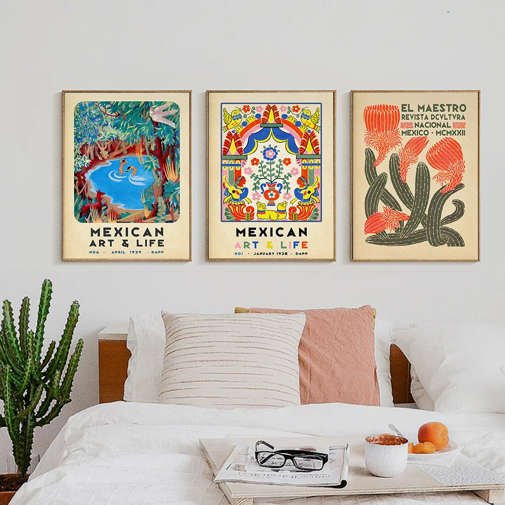 Цветная Цветочная печать в джунглях Ретро плакат абстрактная фотография