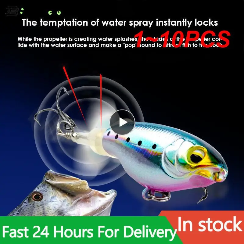 

1~10PCS Propeller Fishing Lure7.5cm 6.5g Bionic Hard Bait Fishing Tackle Rotating Tail Fishing Bait Outdoor Fishing Spin Bait