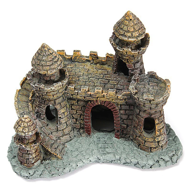 

Artificial World of Tanks Stone-island Resin Castle Aquarium Landscape Ornament Aquarium Decorations For The Fish Tank Statue