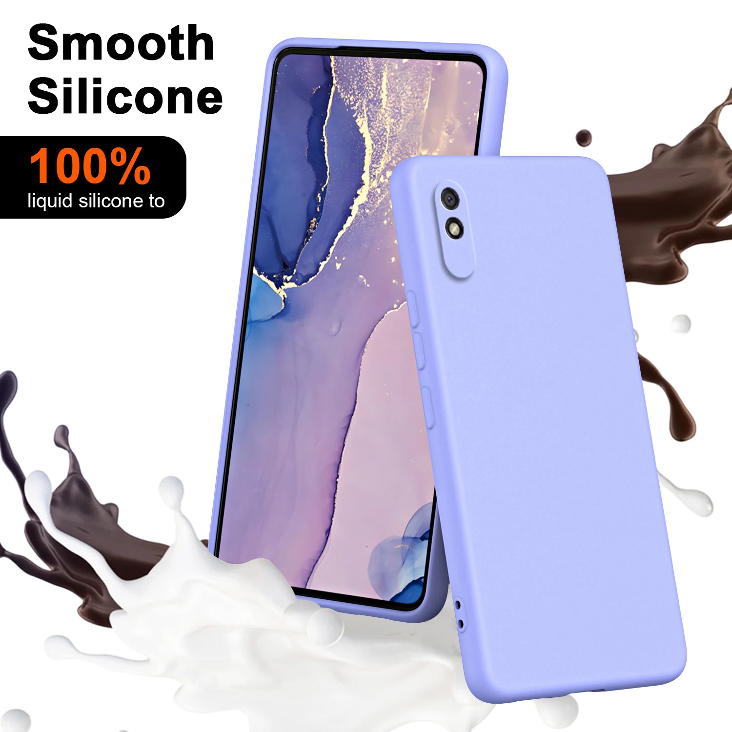 

Liquid Silicone Case For Xiaomi Redmi 9A M2006C3L Luxury Built in Flannel Armor Shockproof Soft Phone Cover Redmi9A