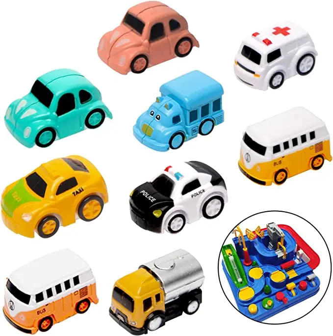

9 Pack Mini Race Track Car Adventure Replacement Toys, Accessories, Preschool Educational Vehicle, Parent-Child Interactive Kids