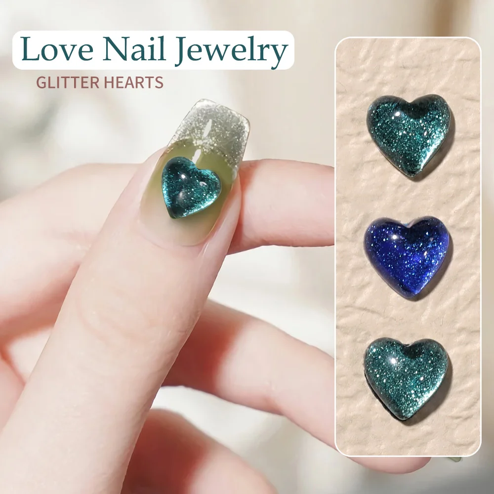 

Love Nail Jewelry 50pcs/lot Cat Eye Rhinestone Aurora Nail Decoration Nails Figures Green Blue Nail Art Accessories Nails Supply